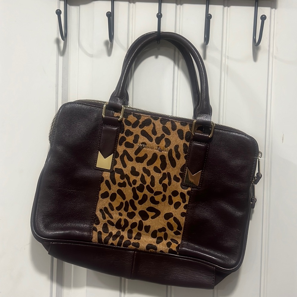 Antonio Melani leather cheetah purse.